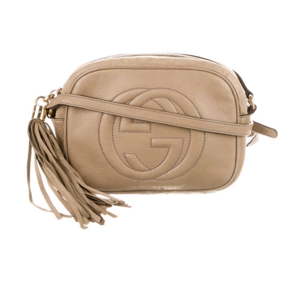 Gucci Beige/Tan Soho Disco Leather Crossbody Bag with Tassel - Picture 2 of 15